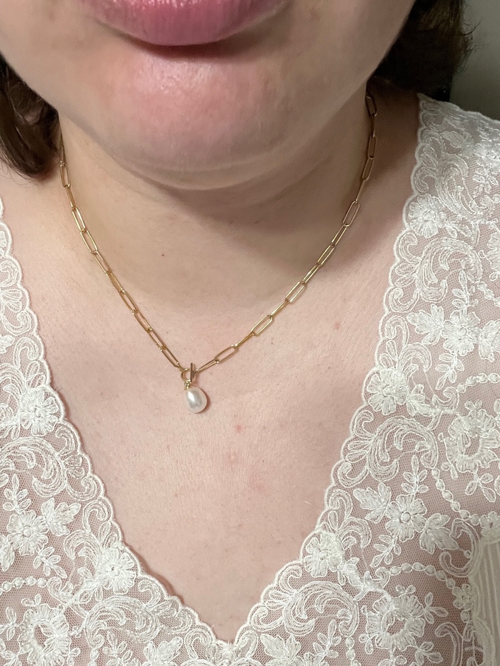 Pearl Toggle Necklace, Gold Over Sterling Silver - Picture 4 of 4